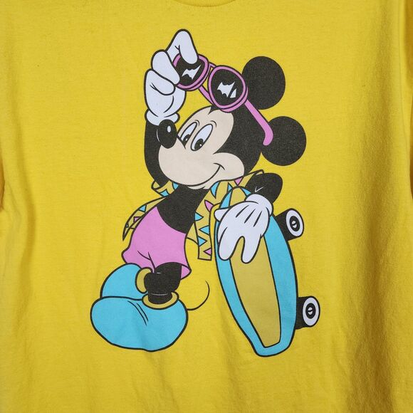 Disney Mickey Mouse Retro Skater Yellow T-Shirt Size OS - Picture 3 of 6
